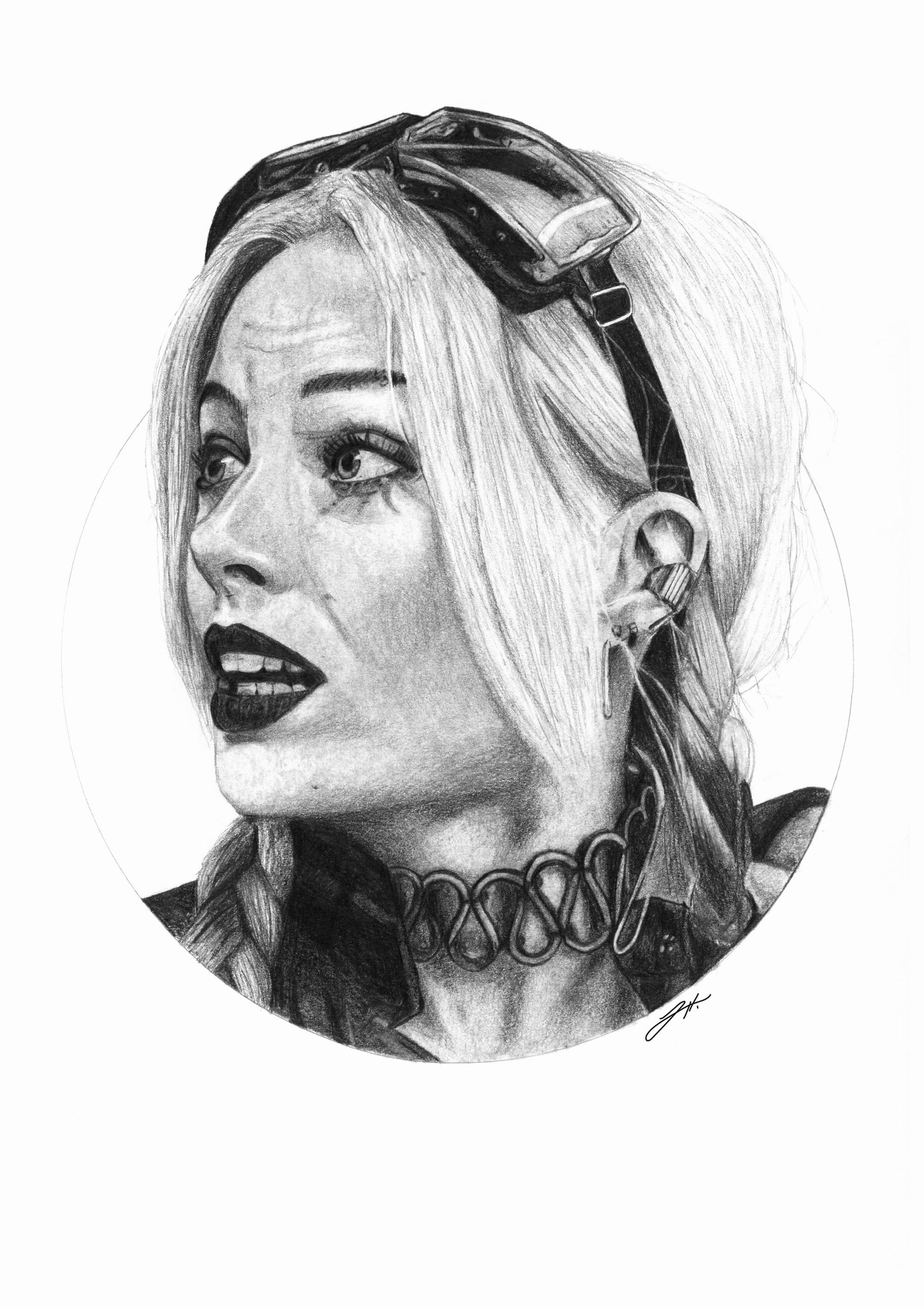 Harley Quinn Portrait Art Print