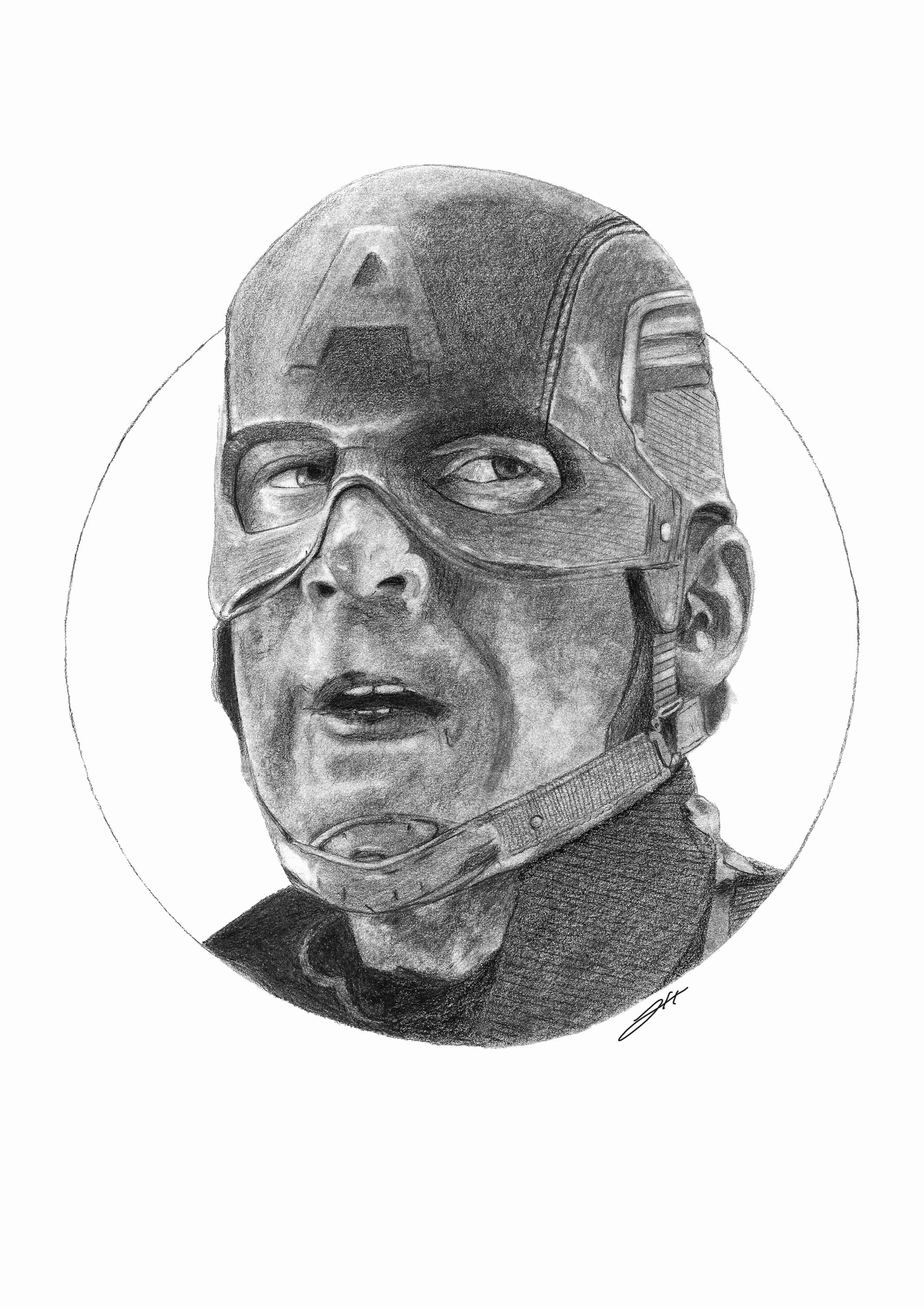 Captain America Portrait Art Print