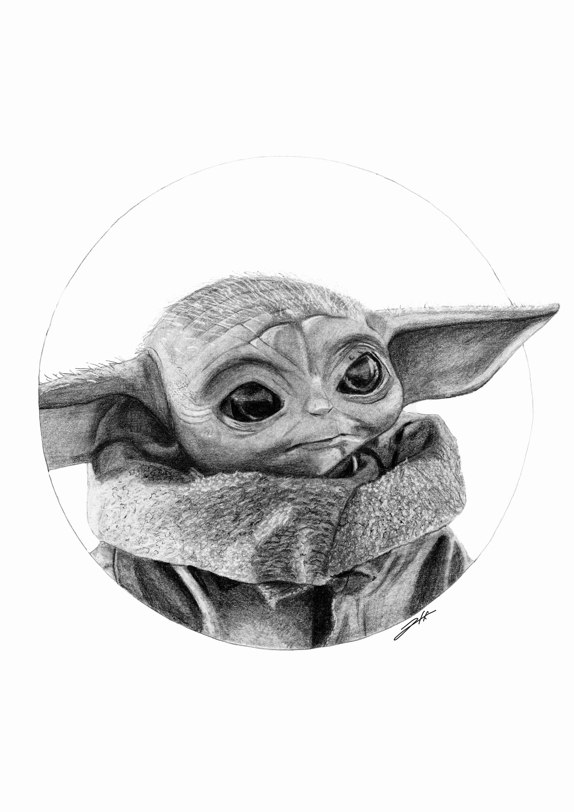 Grogu Portrait Art Print