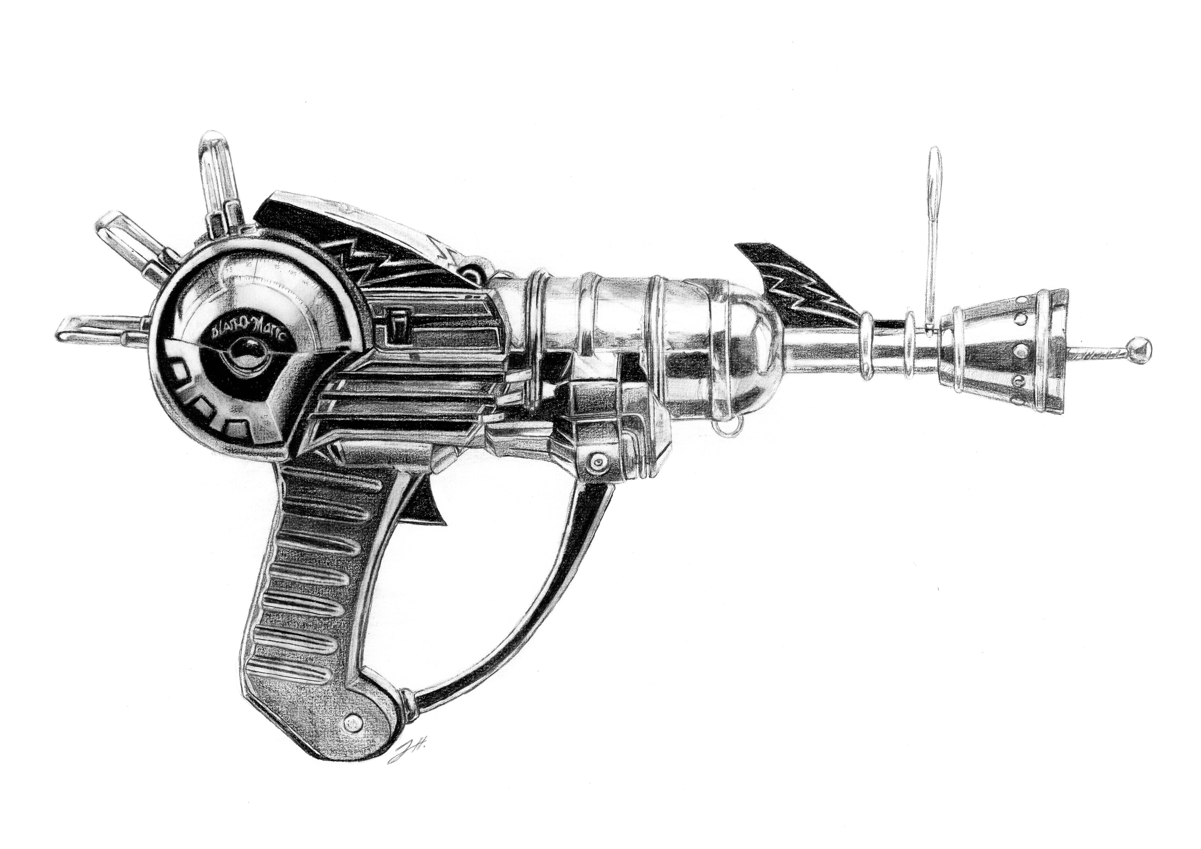 Zombies Ray Gun Art Print