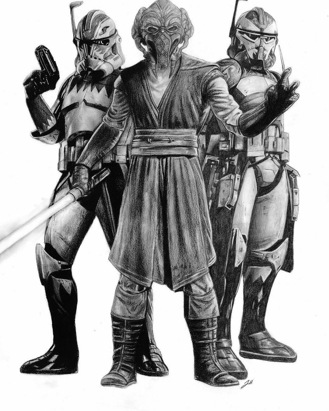 Plo Koon & The Wolf Pack Art Print